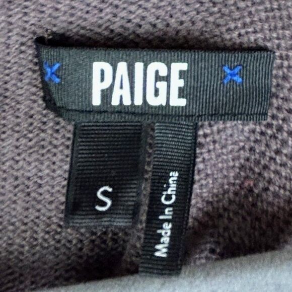 Paige Raundi Cutout Shoulder Sweater Truffle Taupe Wool Knit Turtleneck sz S EUC - Picture 11 of 14